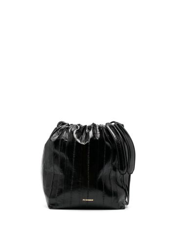 Jil Sander logo-print bucket bag - Schwarz