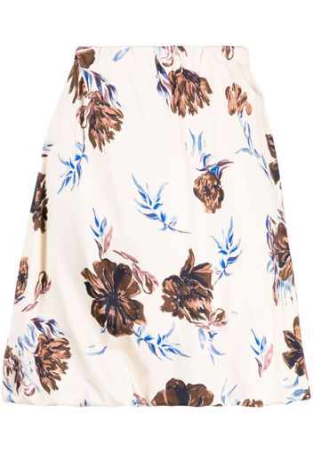 Jil Sander floral-print elastic-waist skirt - Braun