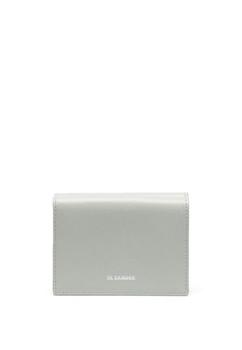 Jil Sander logo-stamp bi-fold leather wallet - Grün