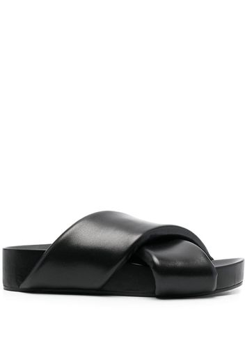 Jil Sander cross-over leather sandals - Schwarz