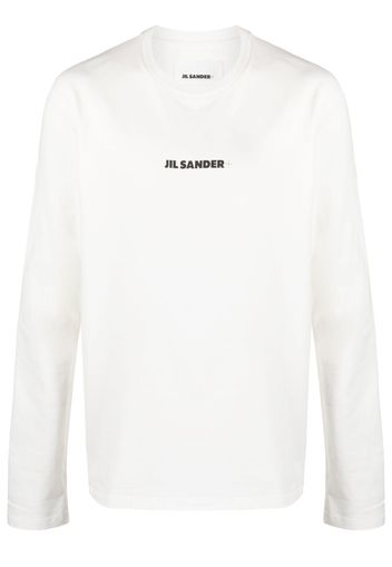 Jil Sander logo-print long-sleeves cotton T-shirt - Weiß