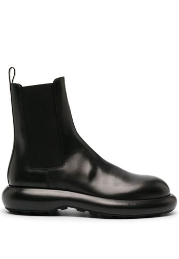 Jil Sander round-toe leather ankle boots - Schwarz