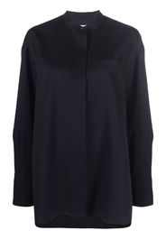 Jil Sander collarless button-front shirt - Blau