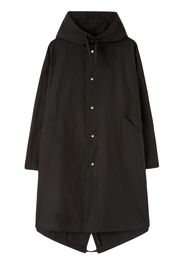 Jil Sander logo-print cotton parka coat - Schwarz