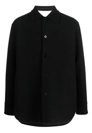 JIL SANDER button-up wool shirt jacket - Schwarz