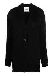 Jil Sander asymmetric button wool cardigan - Schwarz