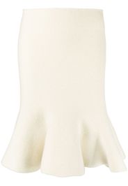 Jil Sander fluted cashmere-blend wool skirt - Nude