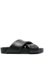 Jil Sander crossover-strap detail slides - Schwarz