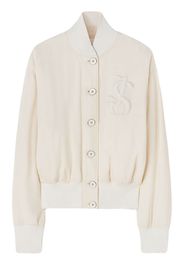 Jil Sander appliqué-logo bomber jacket - Weiß