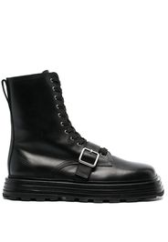 Jil Sander lace-up leather ankle boots - Schwarz