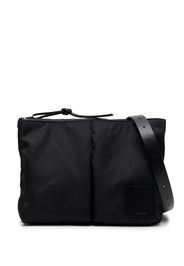 Jil Sander leather-trim canvas shoulder bag - Schwarz