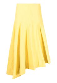 Jil Sander high-low linen midi skirt - Gelb