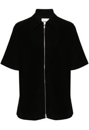 Jil Sander + towelling zip-up shirt - Schwarz