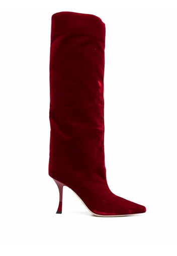 Jimmy Choo Chad 90mm velvet knee-high boots - Rot