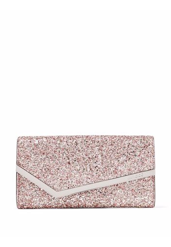 Jimmy Choo Emmie Clutch im Glitter-Look - Rosa