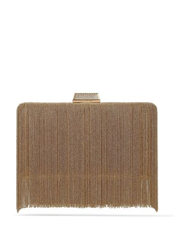 Jimmy Choo Clemmie chain fringe clutch bag - Gold