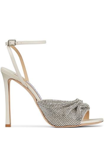 Jimmy Choo Naria 110mm crystal-mesh sandals - Nude