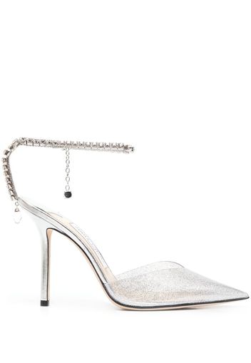 Jimmy Choo Saeda crystal pumps - Silber