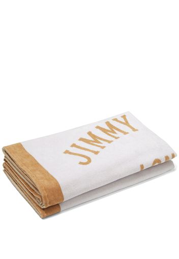 Jimmy Choo logo-print cotton beach towel - Weiß