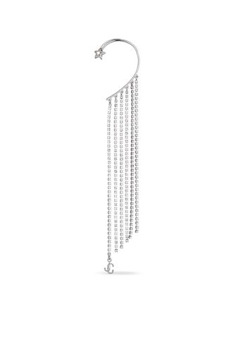 Jimmy Choo crystal-embellishment fringe earcuff - Silber