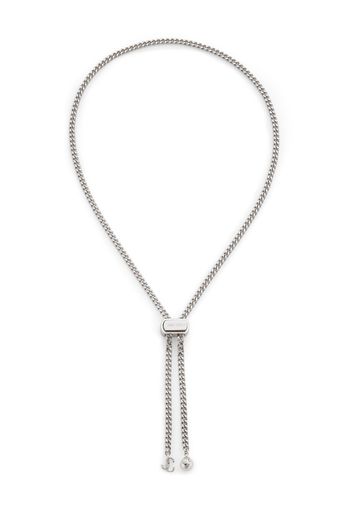 Jimmy Choo Bon Bon logo-charm necklace - Silber