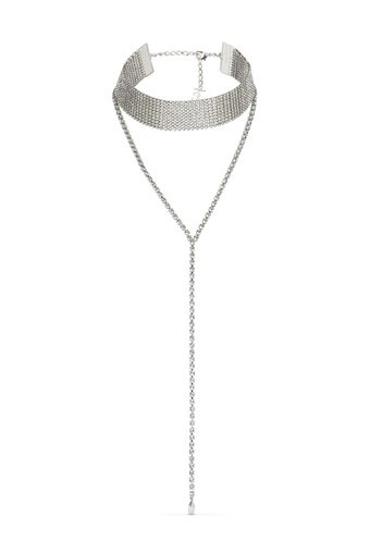 Jimmy Choo Saeda crystal-embellished chain necklace - Silber