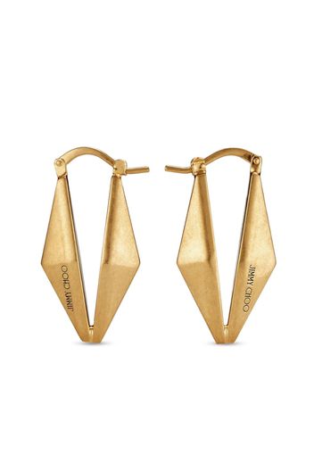 Jimmy Choo engraved-logo earrings - Gold