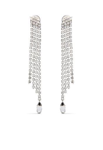 Jimmy Choo Saeda crystal-fringe earrings - Silber