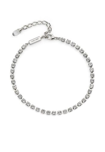 Jimmy Choo Saeda crystal embellished anklet - Silber