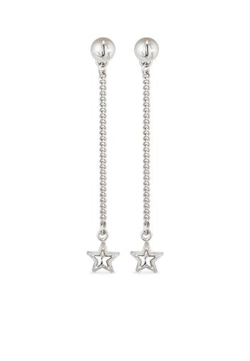 Jimmy Choo debossed-logo drop earrings - Silber