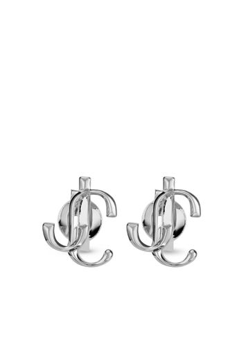 Jimmy Choo logo-lettering stud earrings - Silber