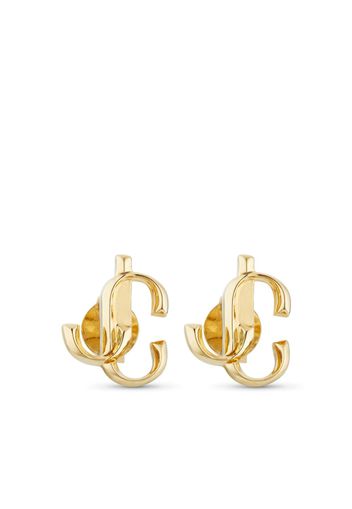 Jimmy Choo logo-lettering stud earrings - Gold