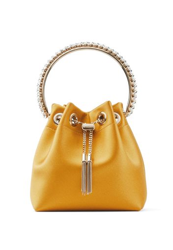 Jimmy Choo Bon Bon crystal-handle bucket bag - Gelb