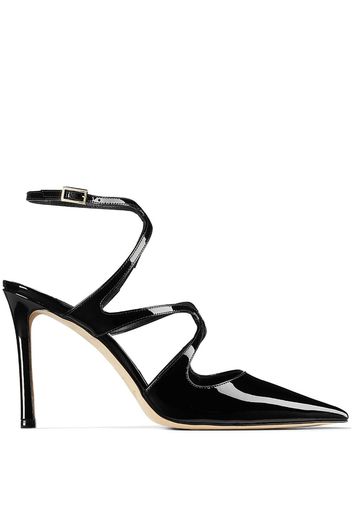 Jimmy Choo Azia 95mm patent-finish leather pumps - Schwarz