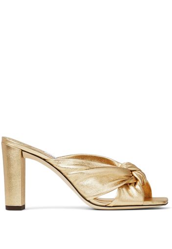 Jimmy Choo Avenue metallic-finish leather mules - Gold