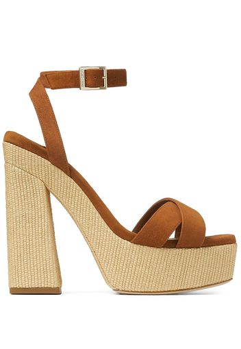 Jimmy Choo Gaia 140mm platform sandals - Braun