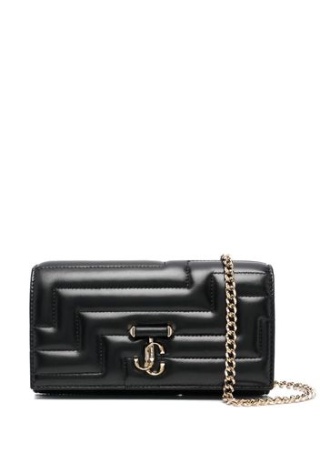 Jimmy Choo logo-plaque quilted shoulder bag - Schwarz