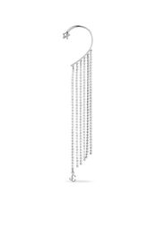 Jimmy Choo crystal-embellishment fringe earcuff - Silber