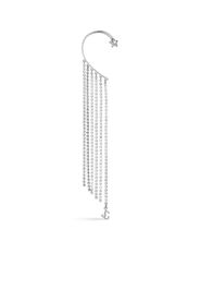 Jimmy Choo crystal-embellishment fringe earcuff - Silber