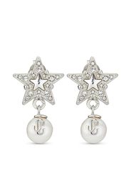 Jimmy Choo Crystal Star debossed-logo earrings - Silber