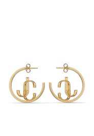 Jimmy Choo logo-lettering medium hoops - Gold