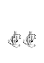 Jimmy Choo logo-lettering stud earrings - Silber