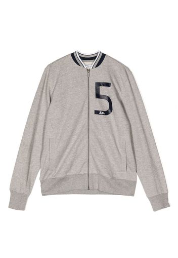 John Galliano logo-print zip-up jacket - Grau