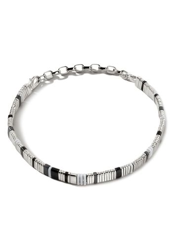 John Hardy Colourblock chain onyx necklace - Silber