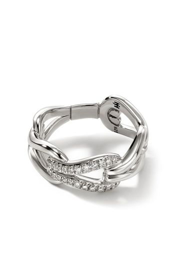 John Hardy Surf Pavé Link ring - Silber