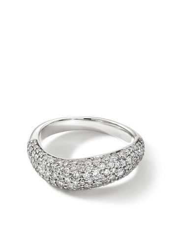 John Hardy Surf pavé diamond band ring - Silber