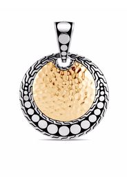 John Hardy 18kt yellow gold Dot hammered round enhancer pendant - Silber