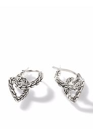 John Hardy Classic Chain Manah heart drop earrings - Silber