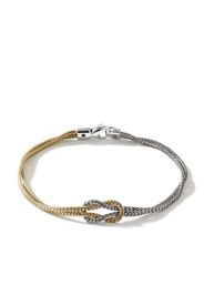 John Hardy 14kt yellow gold and silver Manah 1.8mm double-row bracelet - Silber