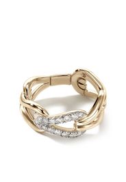 John Hardy 18kt yellow gold Surf Pavé Link diamond ring